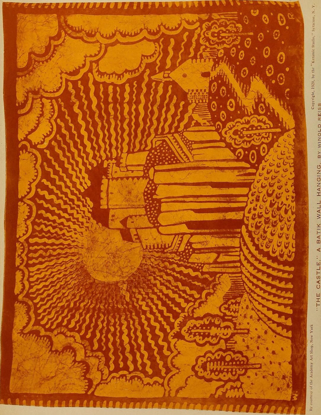 Kain batik motif klasik bernuansa jingga